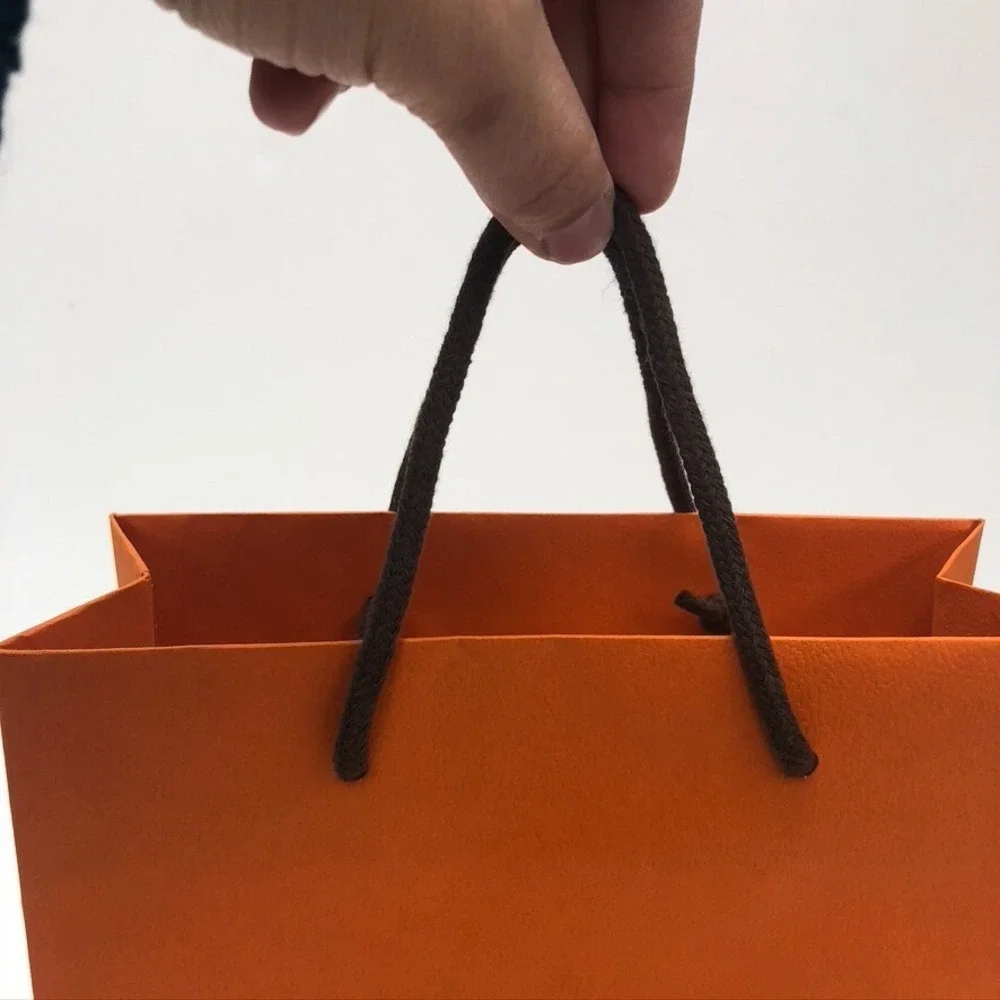 Hermes Authentic Orange Gift Paper‎ Shopping Bag Medium Rectangle 8.25x11.5x3.25